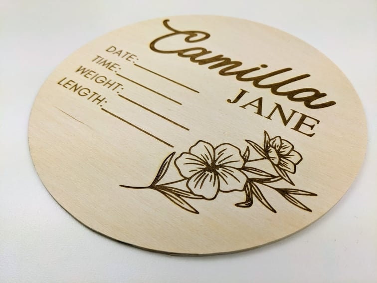 Floral Birth Announcement Sign | Baby Birth Stats | Baby Girl Sign For Hospital | Baby Shower Gift For Girl | Newborn Photo Sign