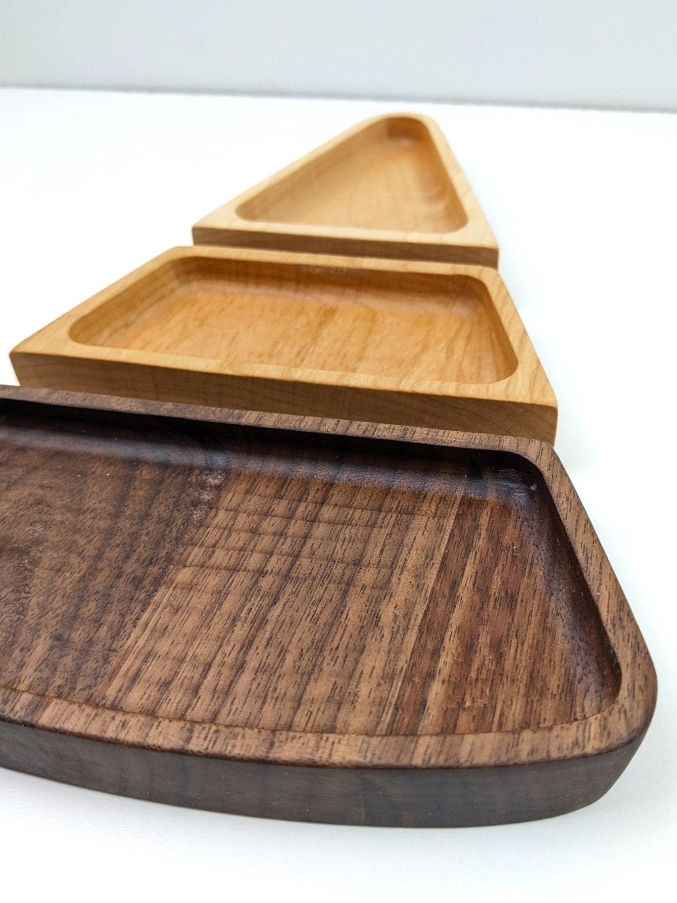 Candy Corn Wooden Candy Dish: 3-Piece Halloween Treat Tray