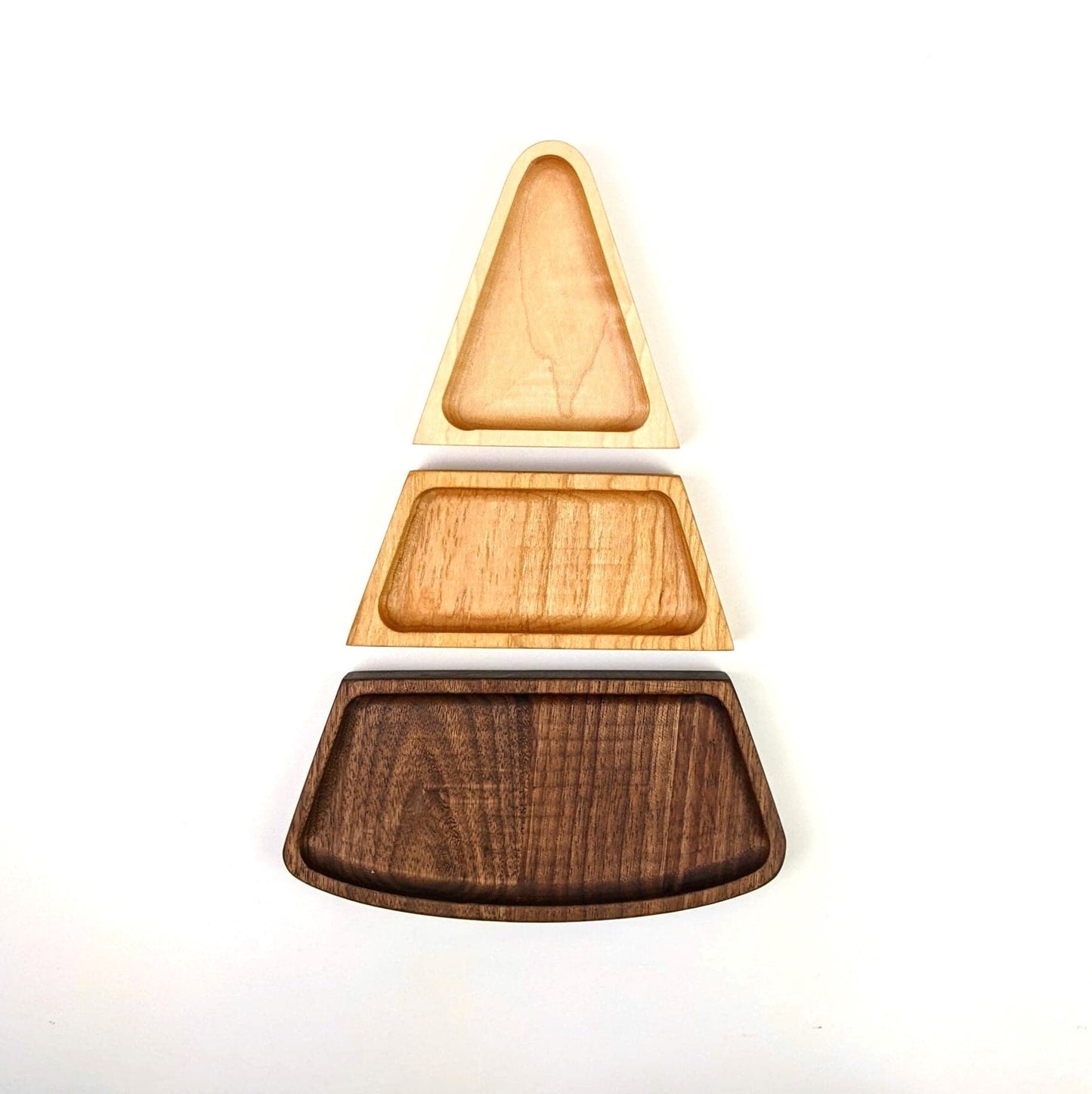 Halloween Decoration Indoors | Wooden Candy Dish 3-Piece Set | Candy Corn Shaped Halloween Home Decor | Halloween Party Treat Tray
