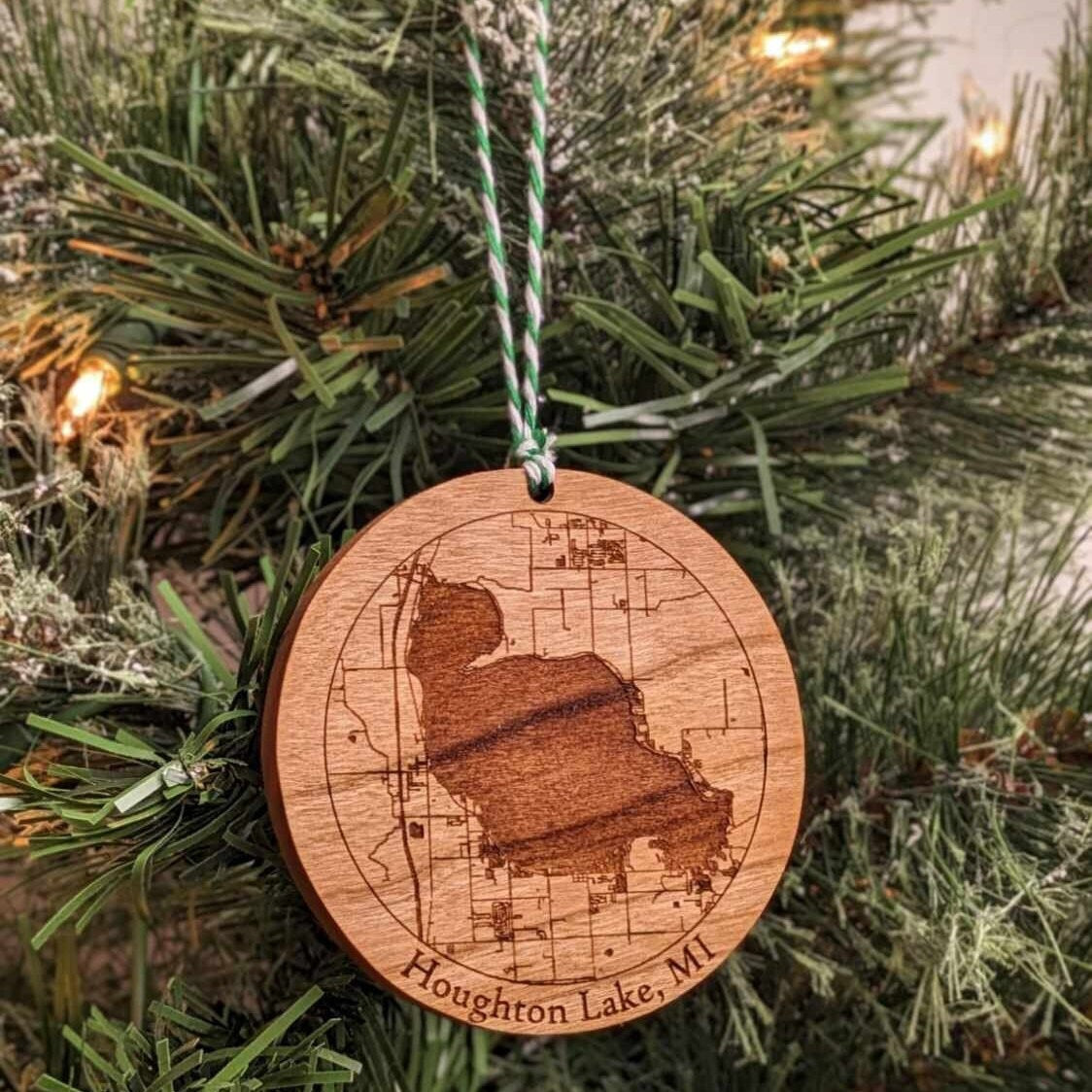 Michigan Custom Map Ornaments | Gift For Michigander | Stocking Stuffer Ornament | Wooden Michigan Ornament