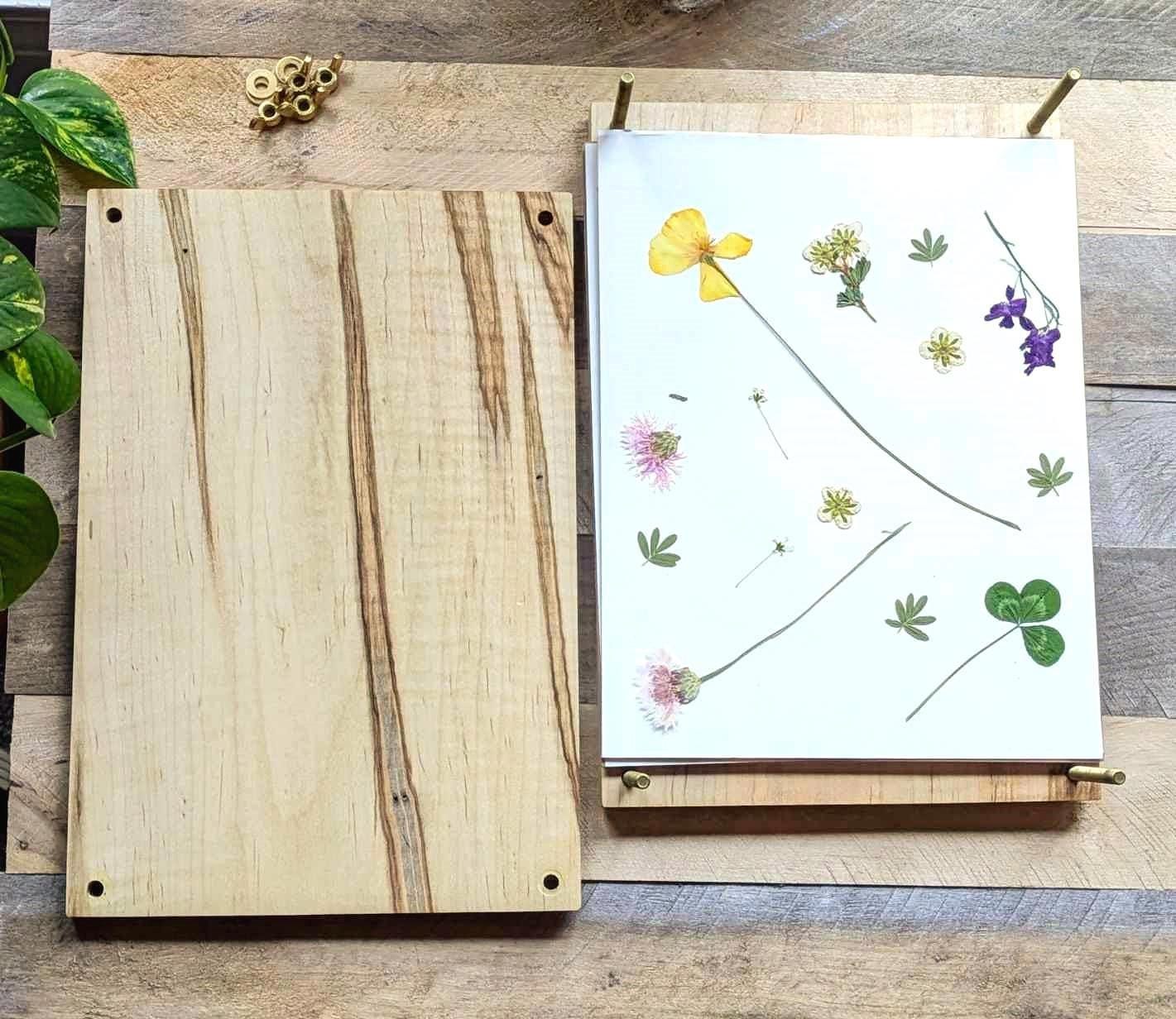 Large Flower Press | 8.5" x 12" x 2.5 | Hardwood Flower Press For Preserving Wedding Bouquet | Gift For Nature Lover