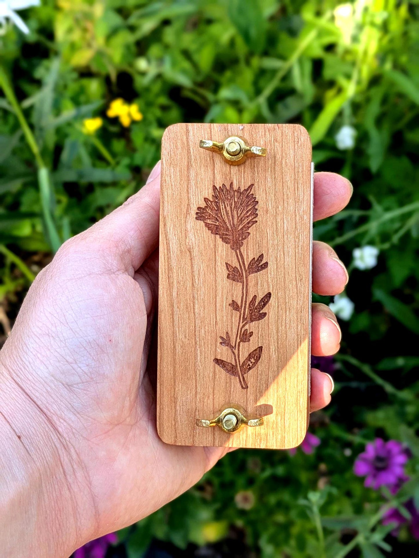 Small Portable Pocket Press | Gift For Plant Lover | Oklahoma State Flower | Clover Press | Flower Press Gift | Indian Paintbrush | 2" x 4"