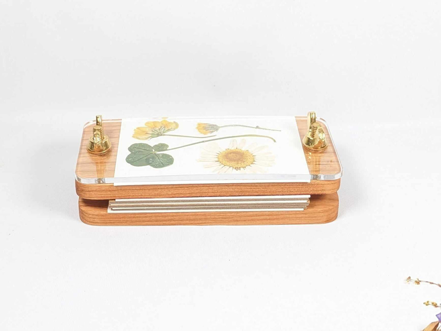 Hardwood Pocket Flower Press With Acrylic Display | Gift For Nature Lover Or Traveler | 2" x 4"