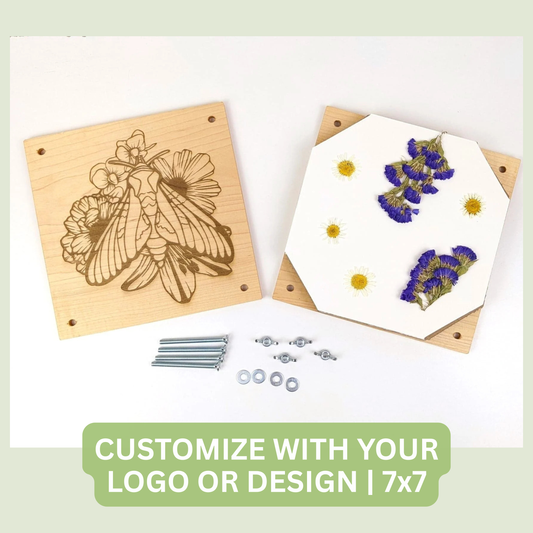Wholesale - Custom Engraved 7"x7" Flower Presses