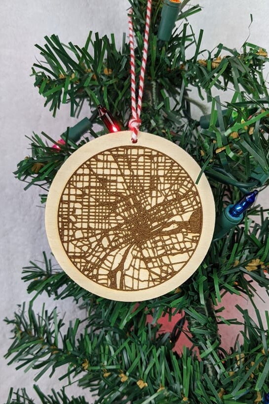 Michigan Town Map Ornament | Gift For Michigander