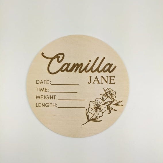 Floral Birth Announcement Sign | Baby Birth Stats | Baby Girl Sign For Hospital | Baby Shower Gift For Girl | Newborn Photo Sign