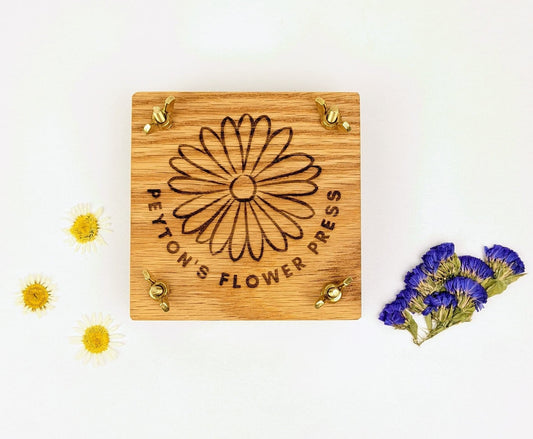 Custom Mini Flower Press | Portable Pocket Press | Personalized Flower Pressing Kit | Flower Themed Gift | Unique Gift For Summer Birthday