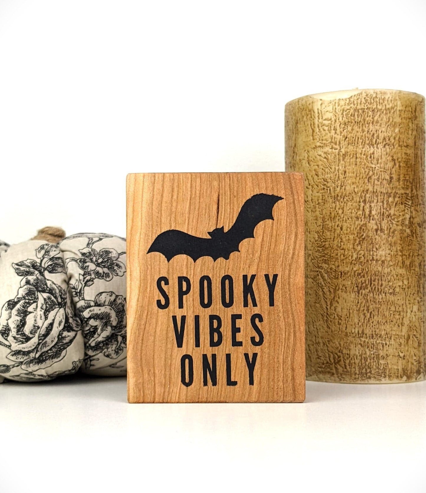 Halloween Decor | Spooky Vibes Mini Wood Sign | Indoor Halloween Decor