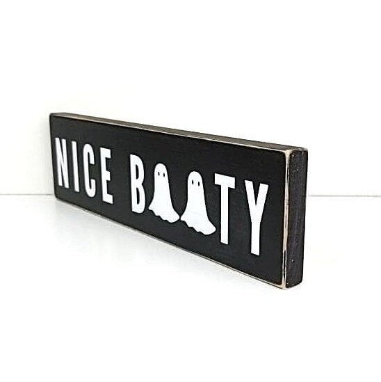 Funny Halloween Bathroom Decor | Nice Booty Sign For Back Of Toilet| Indoor Halloween Decor