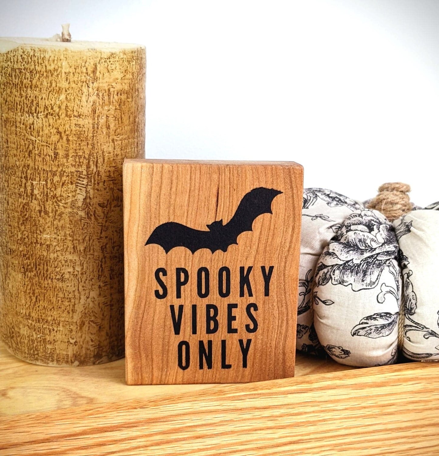 Halloween Decor | Spooky Vibes Mini Wood Sign | Indoor Halloween Decor