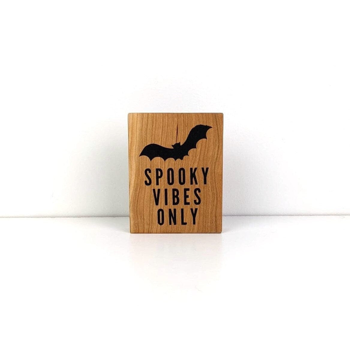 Halloween Decor | Spooky Vibes Mini Wood Sign | Indoor Halloween Decor