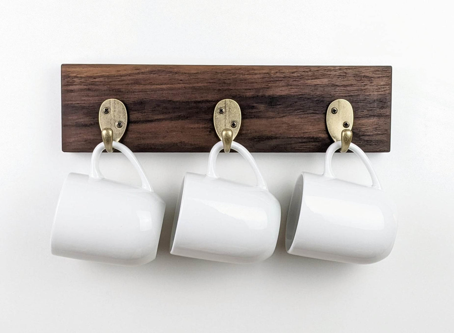 Coffee Mug Rack | 3 Hook Wall Mounted Coffee Cup Hanger For Kitchen Or Coffee Bar