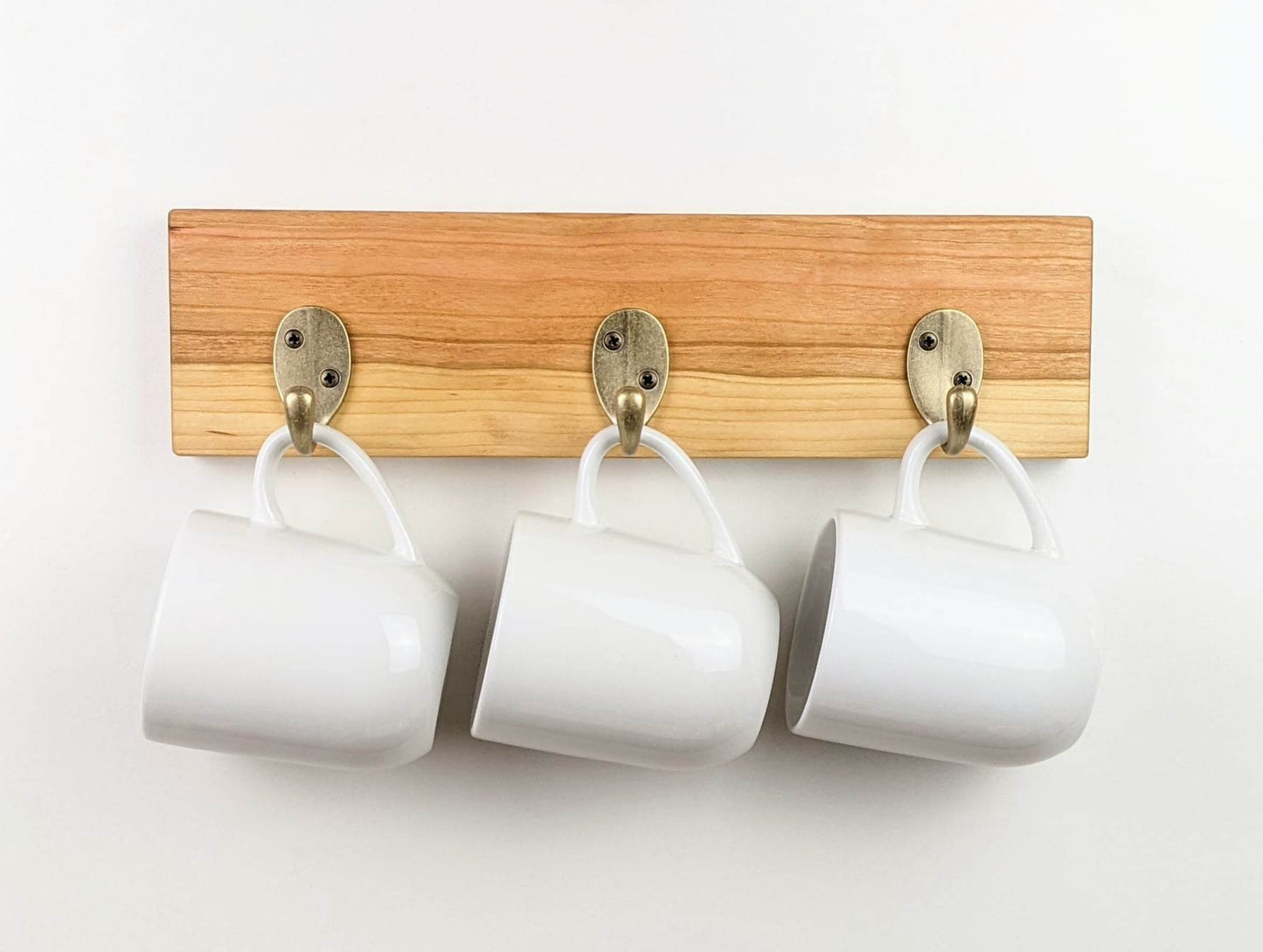 Coffee Mug Rack | 3 Hook Wall Mounted Coffee Cup Hanger For Kitchen Or Coffee Bar