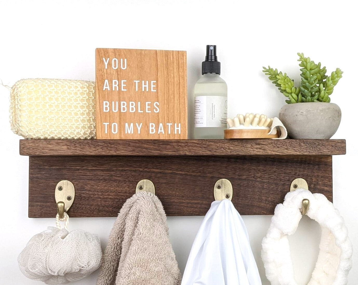 Bathroom Decor For Shelf | Boho Bathroom Decor | Small Bathroom Sign | Neutral Home Decor