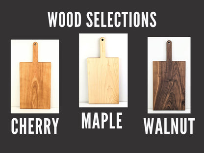 Large Hardwood Charcuterie Board With Handle | Useable Area Of 14.5" x 10"