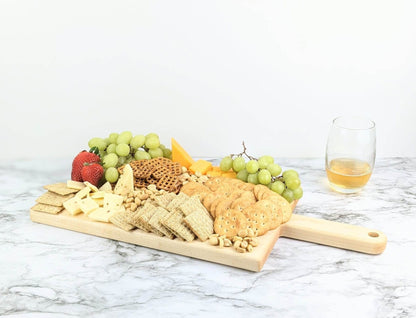Large Hardwood Charcuterie Board With Handle | Useable Area Of 14.5" x 10"