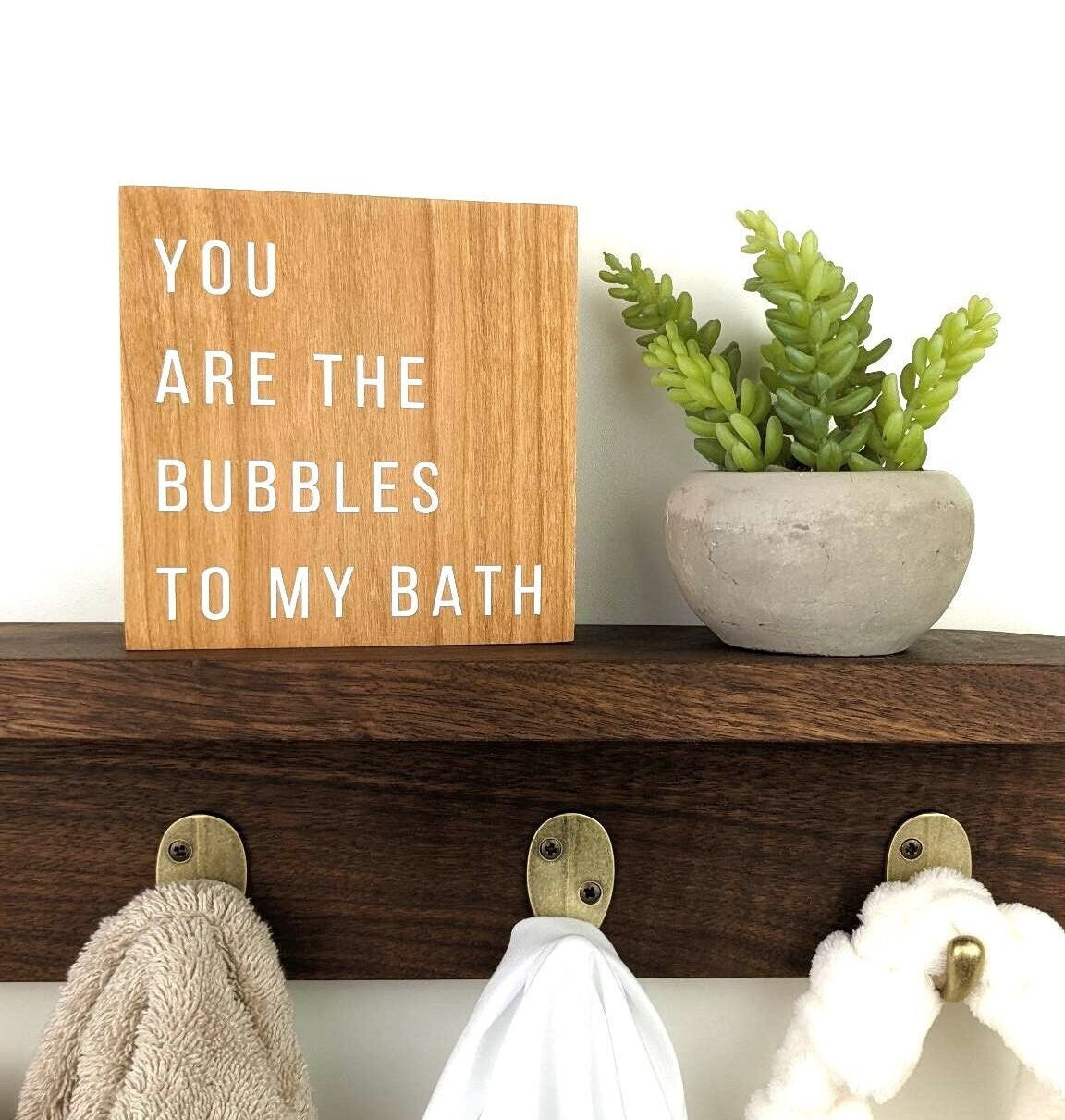 Bathroom Decor For Shelf | Boho Bathroom Decor | Small Bathroom Sign | Neutral Home Decor