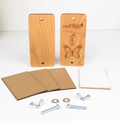 Hardwood Pocket Flower Press With Metamorphosis Design | 2" x 4"