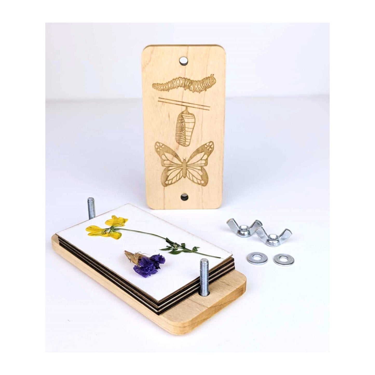 Mini Flower Press | Small Portable Pocket Press | Gift For Plant Lover | Clover Press | 2" x 4"