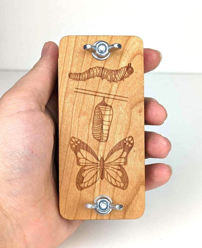 Hardwood Pocket Flower Press With Metamorphosis Design | 2" x 4"