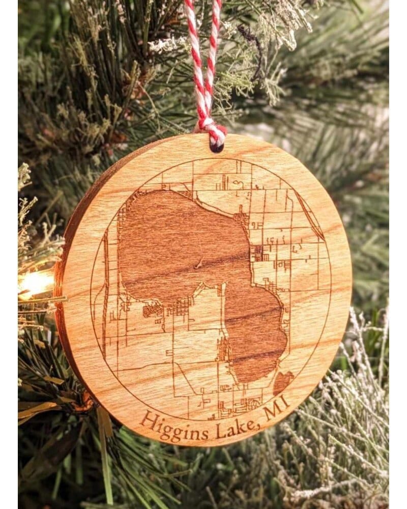 Michigan Custom Map Ornaments | Gift For Michigander | Stocking Stuffer Ornament | Wooden Michigan Ornament