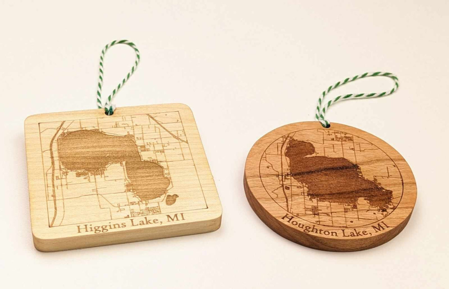 Michigan Custom Map Ornaments | Gift For Michigander | Stocking Stuffer Ornament | Wooden Michigan Ornament