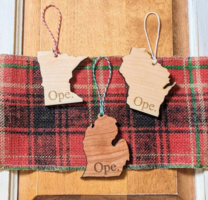Funny Midwest State Ornament - Ope