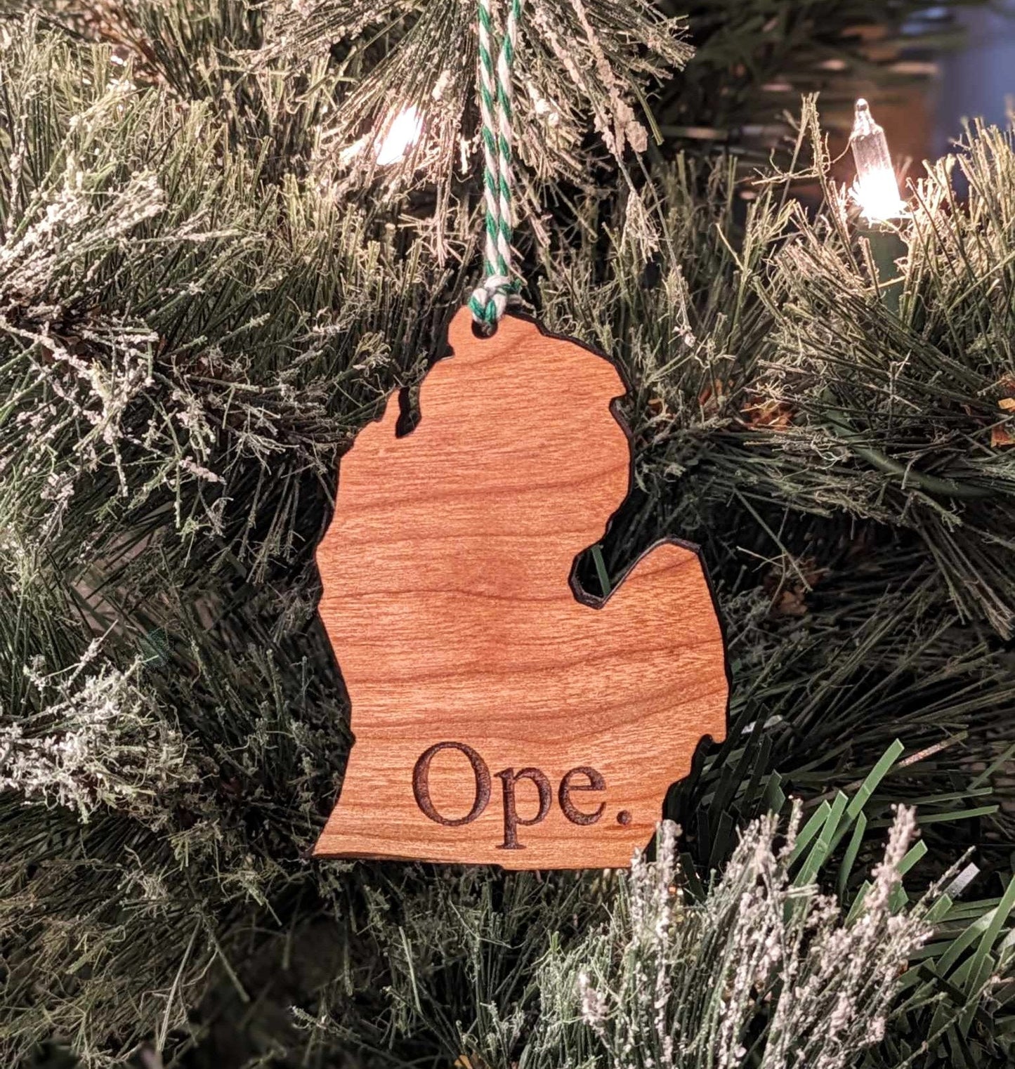 Ope | Custom State Ornament | Wooden Midwest Saying Ornament | Michigan Ornament | Wisconsin Ornament | Funny Ornament | Holiday Tree Decor