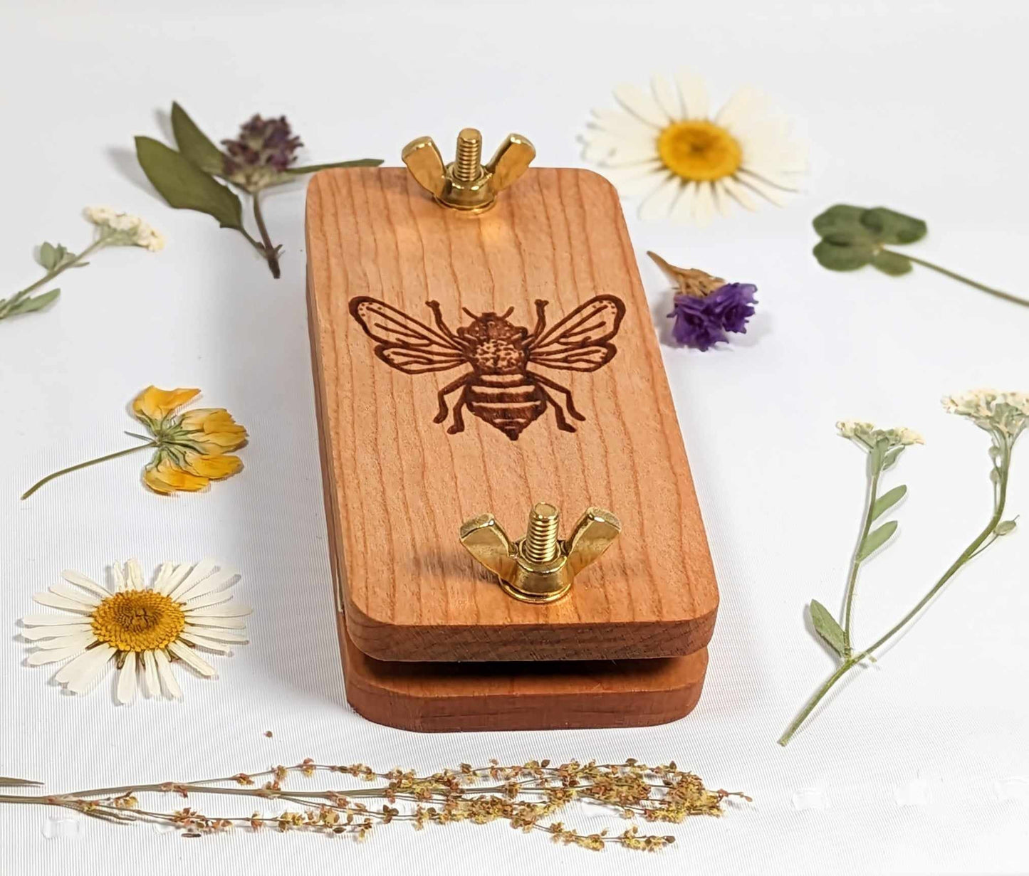 Mini Flower Press | Small Portable Pocket Press | Gift For Plant Lover | Clover Press | Flower Press Gift | Bee Gift | 2" x 4"