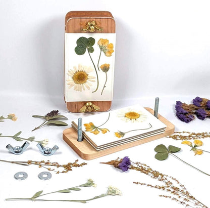 Hardwood Pocket Flower Press With Acrylic Display | Gift For Nature Lover Or Traveler | 2" x 4"