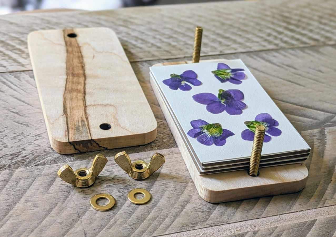 Mini Flower Press | Small Portable Pocket Press | Gift For Plant Lover | Clover Press | Flower Press Christmas Gift | Ambrosia |  2" x 4"