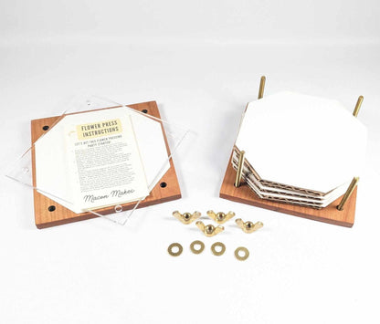 Mini Flower Press With Acrylic Display | Small Portable Press | Gift For Plant Lover | 4" x 4"