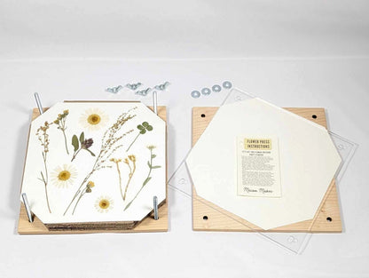 Flower Press | Flower Press Kit | Summer Wedding Gift | Preserving Flowers From Wedding Day | Flower Press With Acrylic Display | 7" x 7"