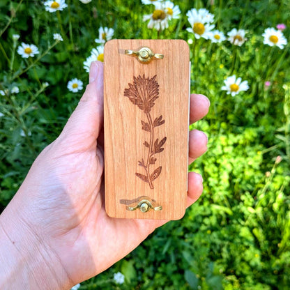 Small Portable Pocket Press | Gift For Plant Lover | Oklahoma State Flower | Clover Press | Flower Press Gift | Indian Paintbrush | 2" x 4"