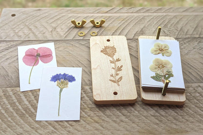 Small Portable Pocket Press | Gift For Plant Lover | Oklahoma State Flower | Clover Press | Flower Press Gift | Indian Paintbrush | 2" x 4"
