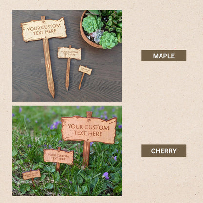 Gift For Plant Lover | Custom Sign For House Plant | Small Garden Sign | Pollinator Garden | Fairy Garden Accessory | Custom Diorama Sign