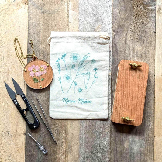 DIY Pressed Flower Jewelry Kit | Pressed Flower Necklace | Cottage Core Floral Necklace | Christmas Gift For Gardener | Pocket Flower Press