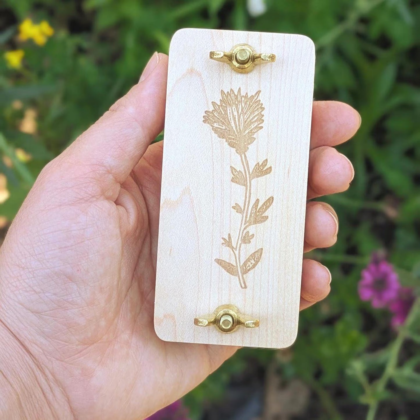 Small Portable Pocket Press | Gift For Plant Lover | Oklahoma State Flower | Clover Press | Flower Press Gift | Indian Paintbrush | 2" x 4"