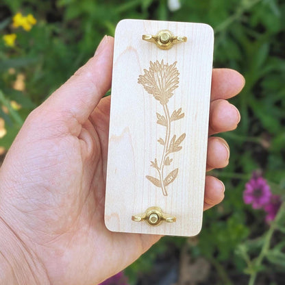 Small Portable Pocket Press | Gift For Plant Lover | Oklahoma State Flower | Clover Press | Flower Press Gift | Indian Paintbrush | 2" x 4"
