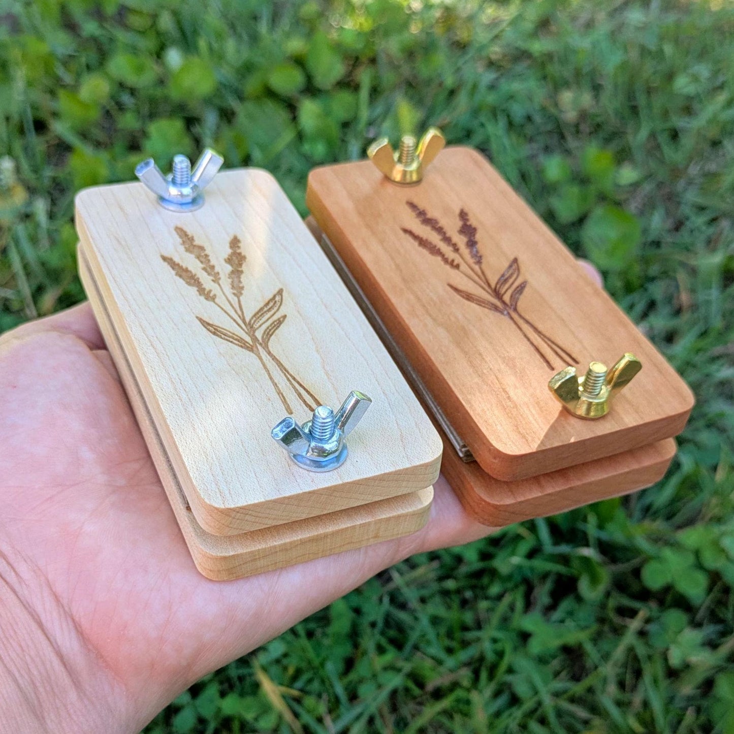 Mini Flower Press | Small Portable Pocket Press | Gift For Plant Lover | Clover Press | Flower Press Gift | Lavender Gift | 2" x 4"