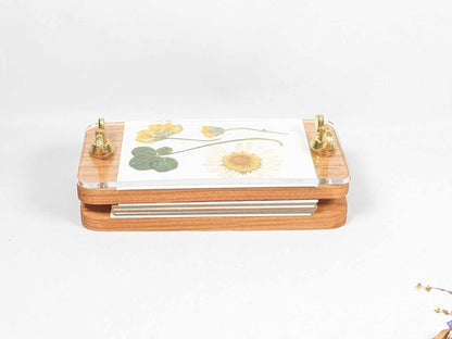 Hardwood Pocket Flower Press With Acrylic Display | Gift For Nature Lover Or Traveler | 2" x 4"
