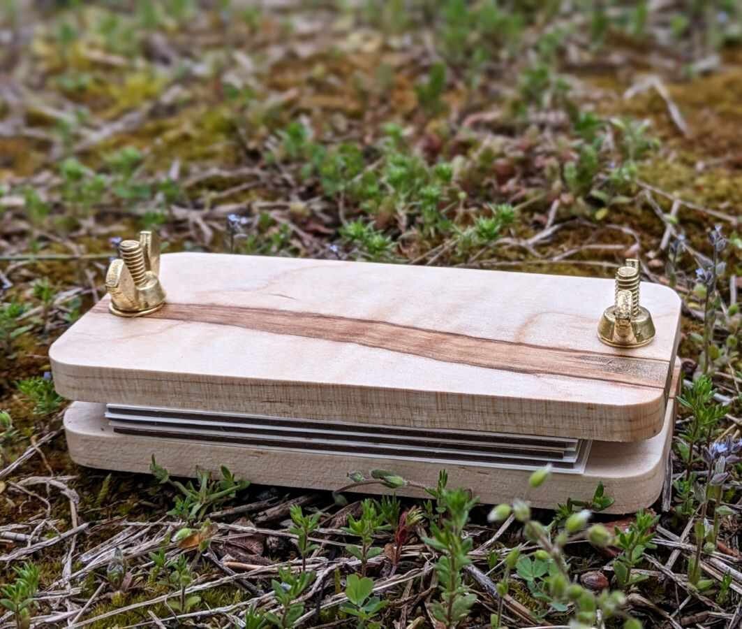 Mini Flower Press | Small Portable Pocket Press | Gift For Plant Lover | Clover Press | Flower Press Christmas Gift | Ambrosia |  2" x 4"