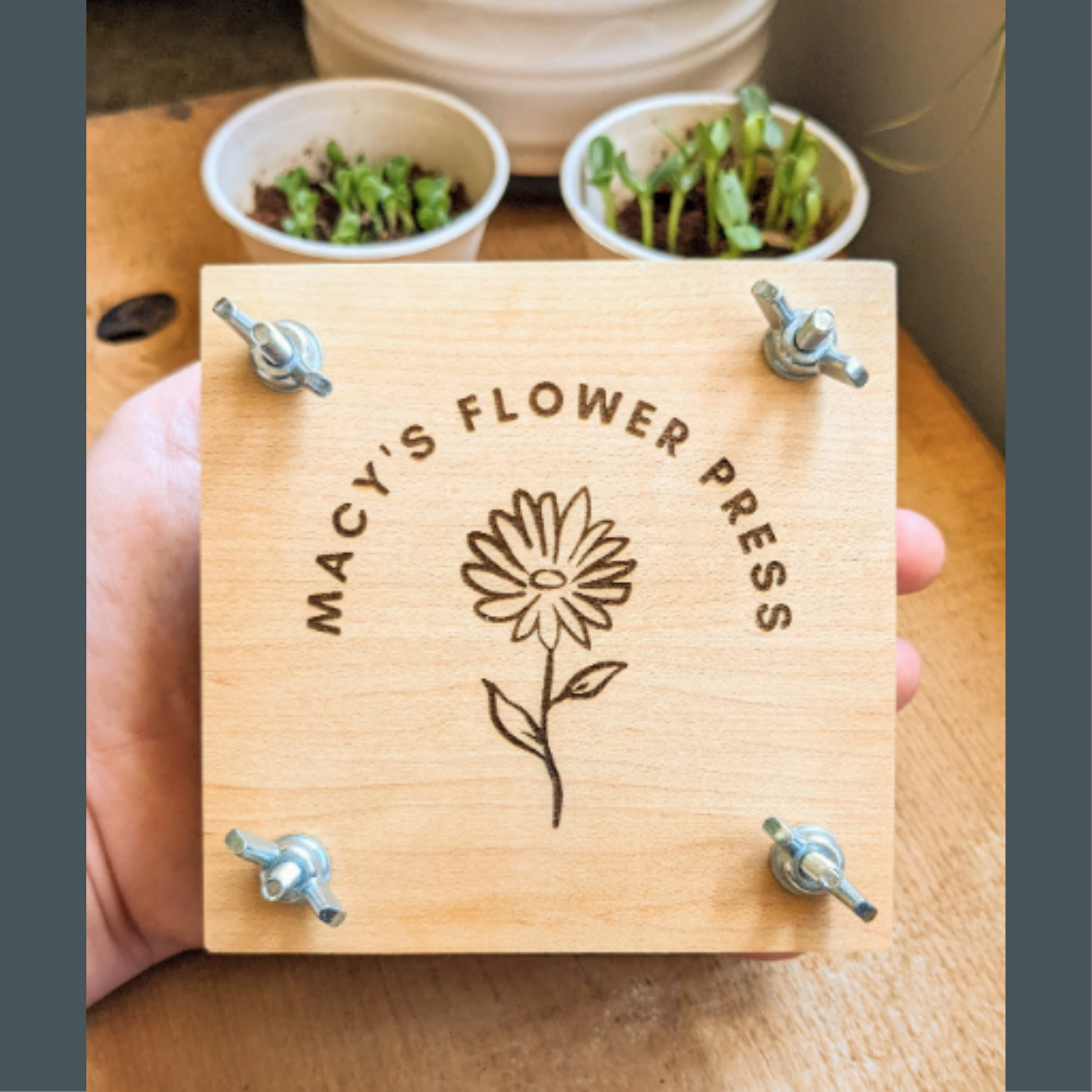 Custom Mini Hardwood Flower Press