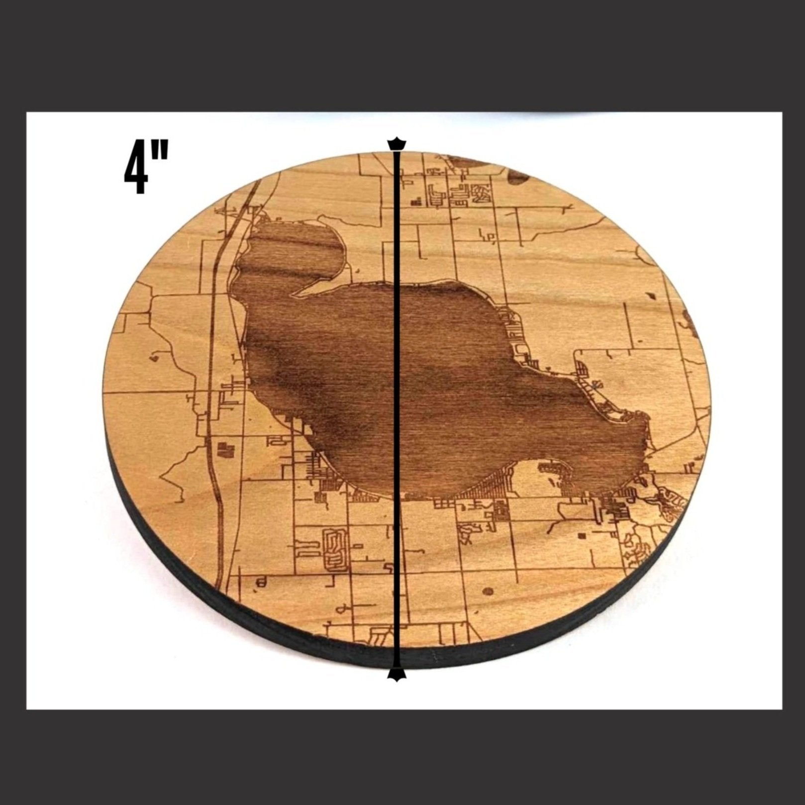 Custom Map Location Hardwood Coaster Set Of 4