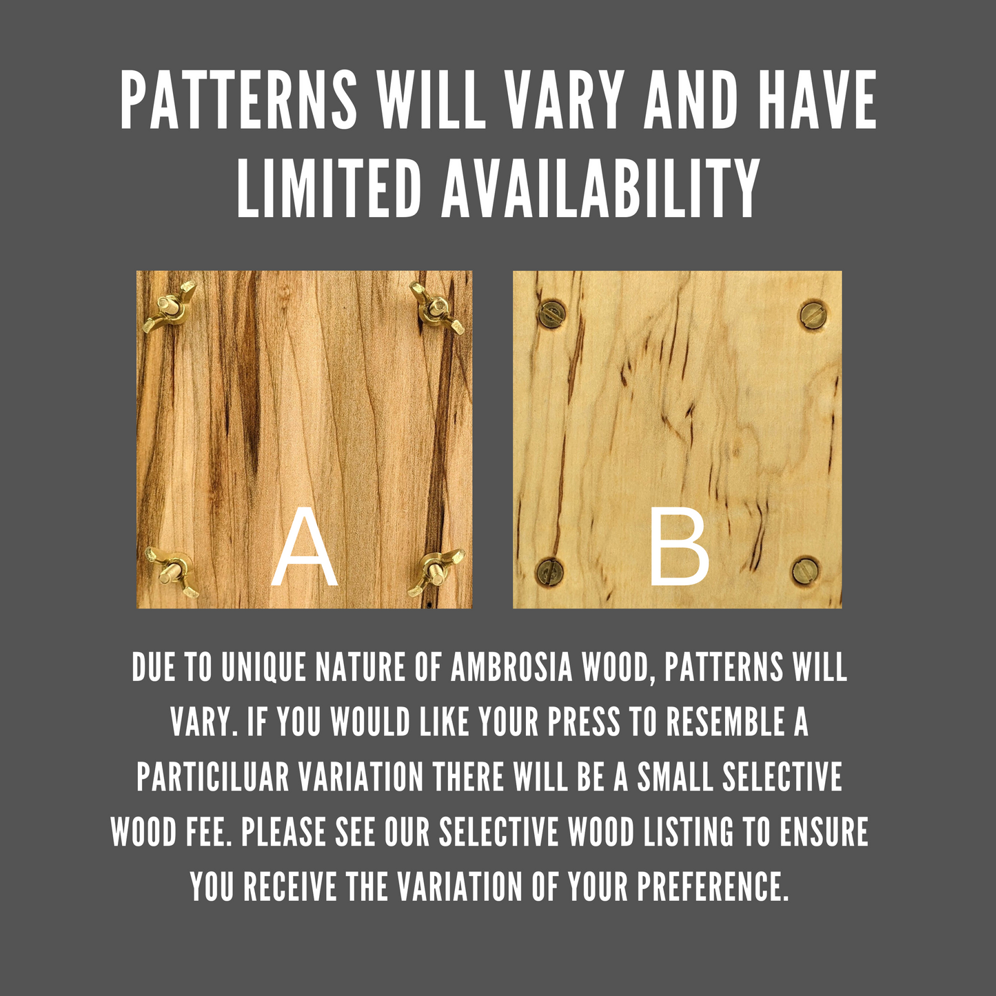 Special Wood Selection For Ambrosia Hardwood